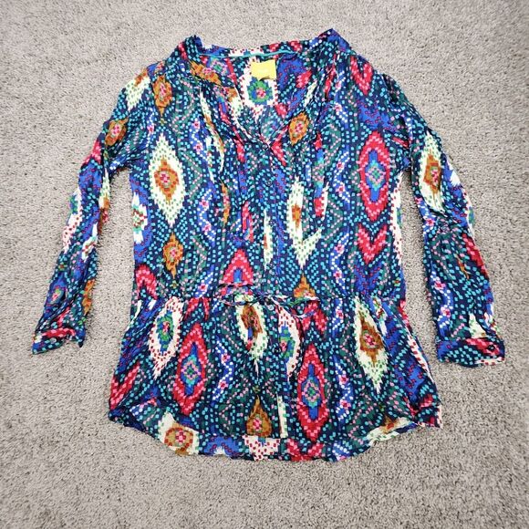 Maeve Tops - Anthropologie Maeve Blouse Womens Size 8 Topoxte Dropwaist Ikat Western Aztec‎